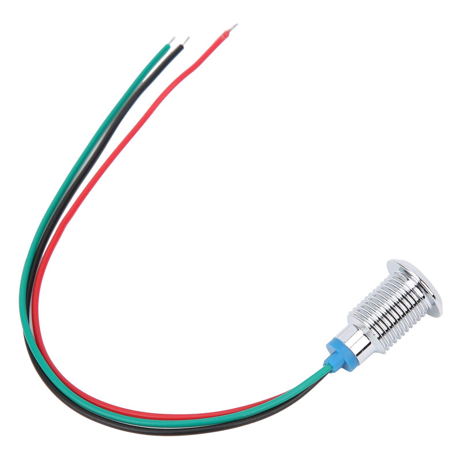 4 Sets PreWired Round LEDs Metal Waterproof 2Color Indicator Common Cathod 10mm 1224V, Waterproof LED Flame Retardant Base for Car & Computer Modification (Red Green)