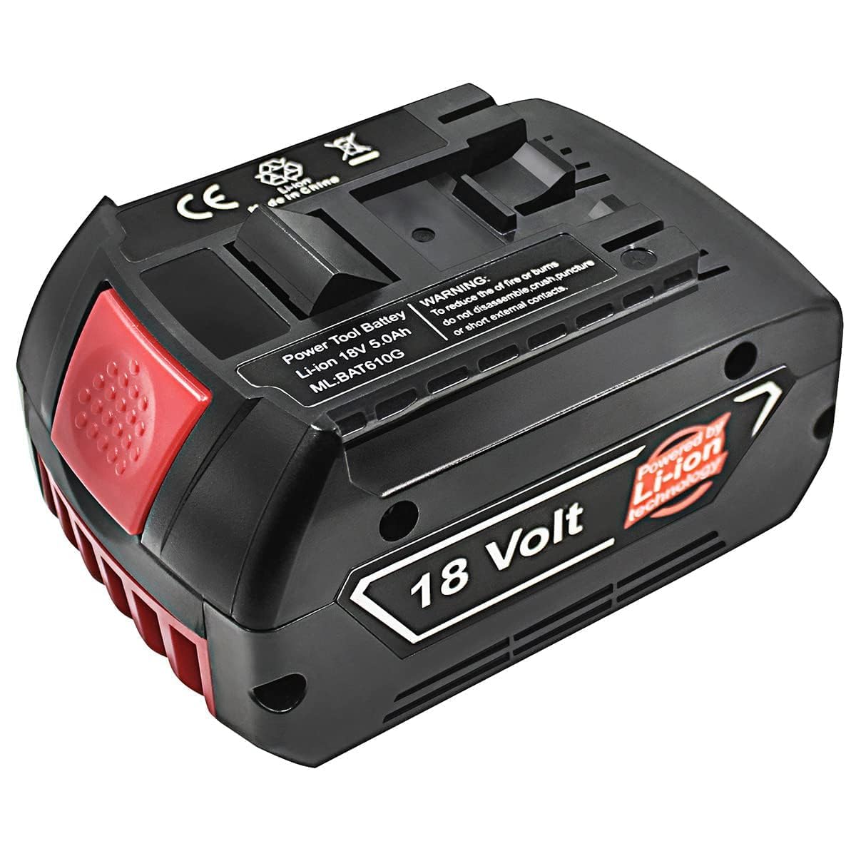 For Bosch 18V Battery, 18V 5000mAh Li-ion Rechargeable Battery for BOSCH BAT609 BAT609G BAT610G BAT618 BAT618G BAT622 | Fit GSR18V-LI Hand Drill Power Tool