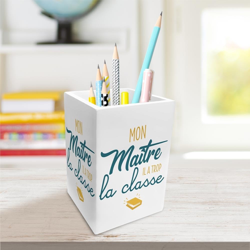 STC Master Wooden Pencil Pot Class 8 x 12 cm White - Image 2
