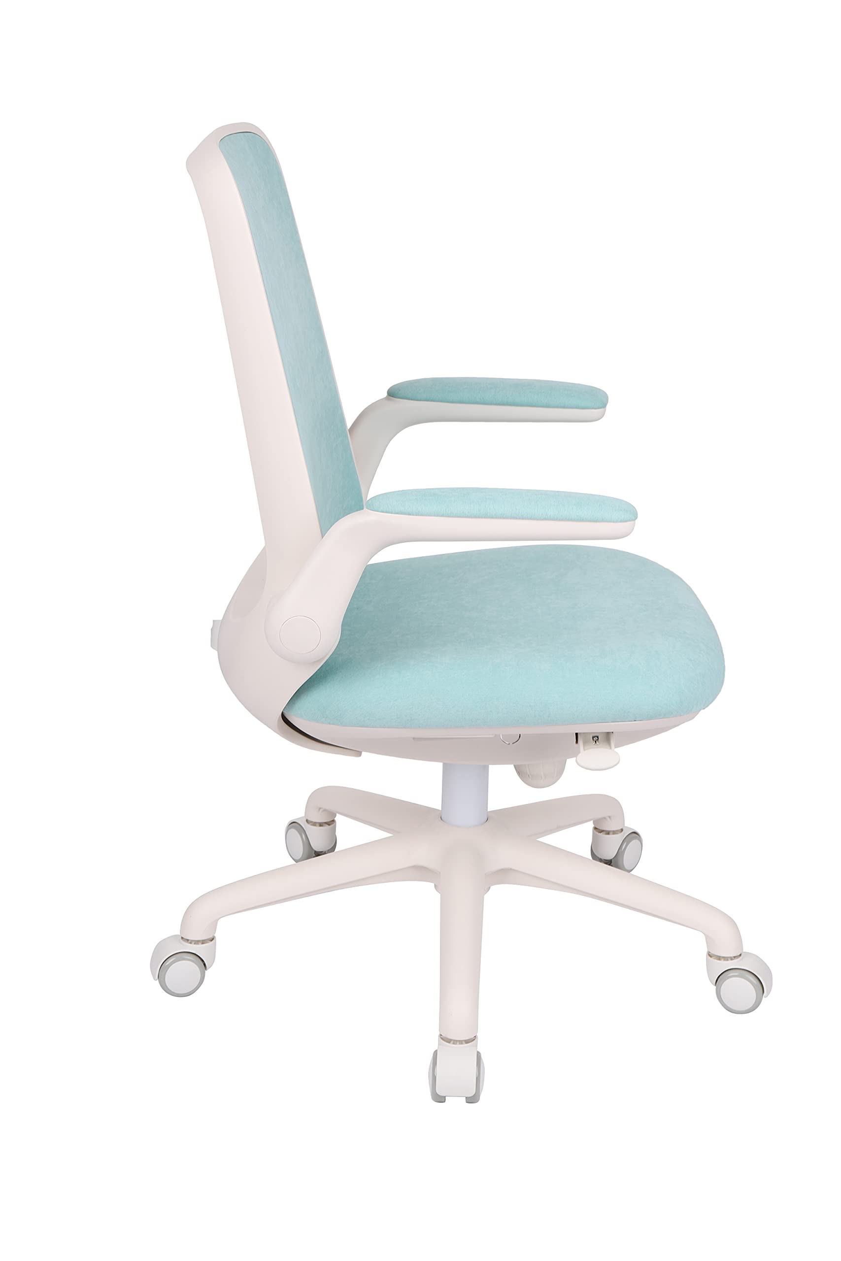 Bürostuhl Easy White Mint, Ergonomische Rückenlehne, Verstellbare Armlehnen, Klappschreibtisch, Zuhause, Büro, Home Office