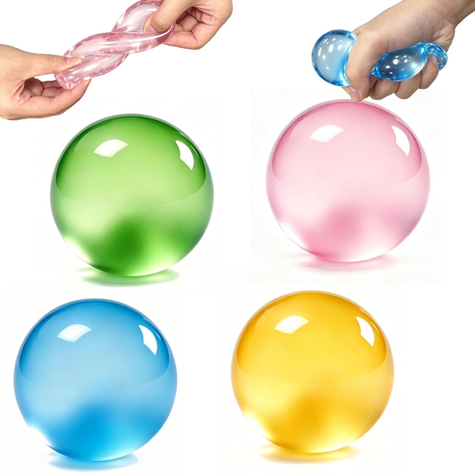 4Pcs Coconut Oil Squishy Ball, Squishy Stress Ball, Squishy Fidget,Toy