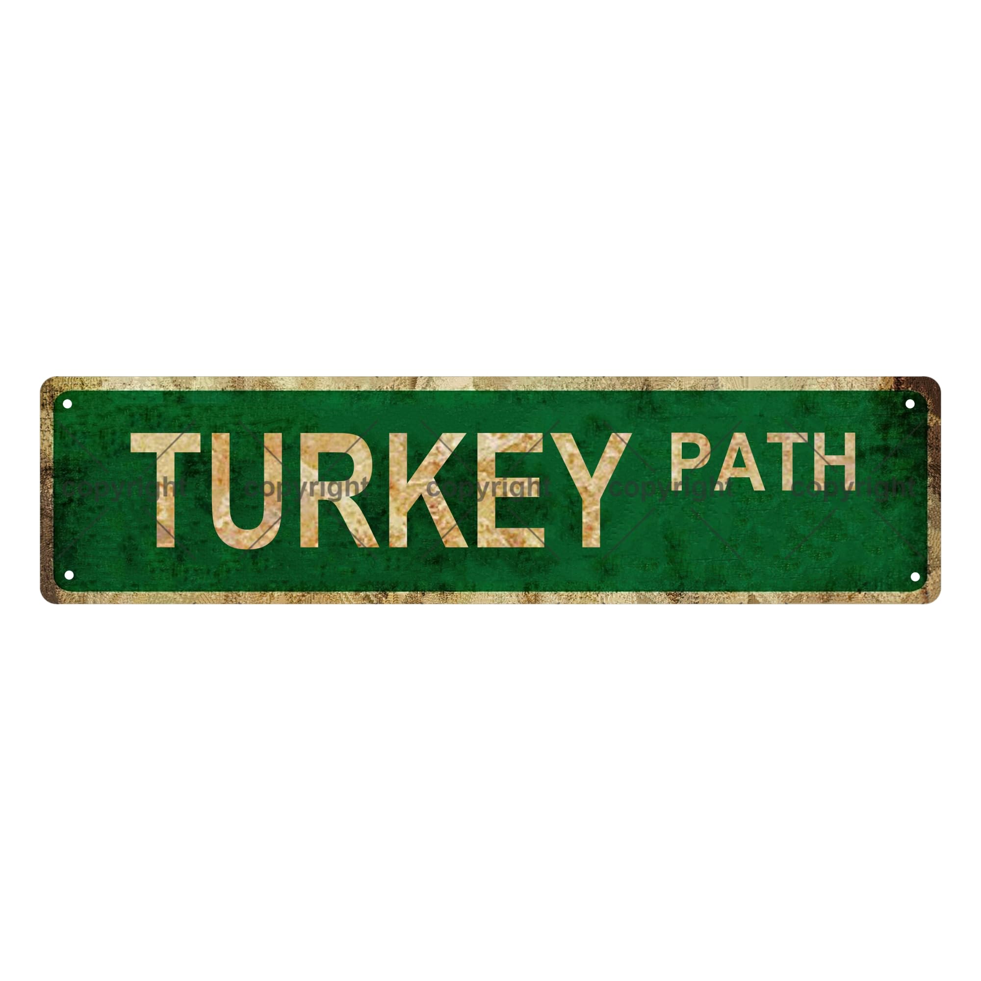 Turkey Path Eating Metal Tin Street Sign Bar Cafe Garage Cave Home Room Wall Bathroom Farmhouse Garden Porch Patio Decor,4x16 Inch
