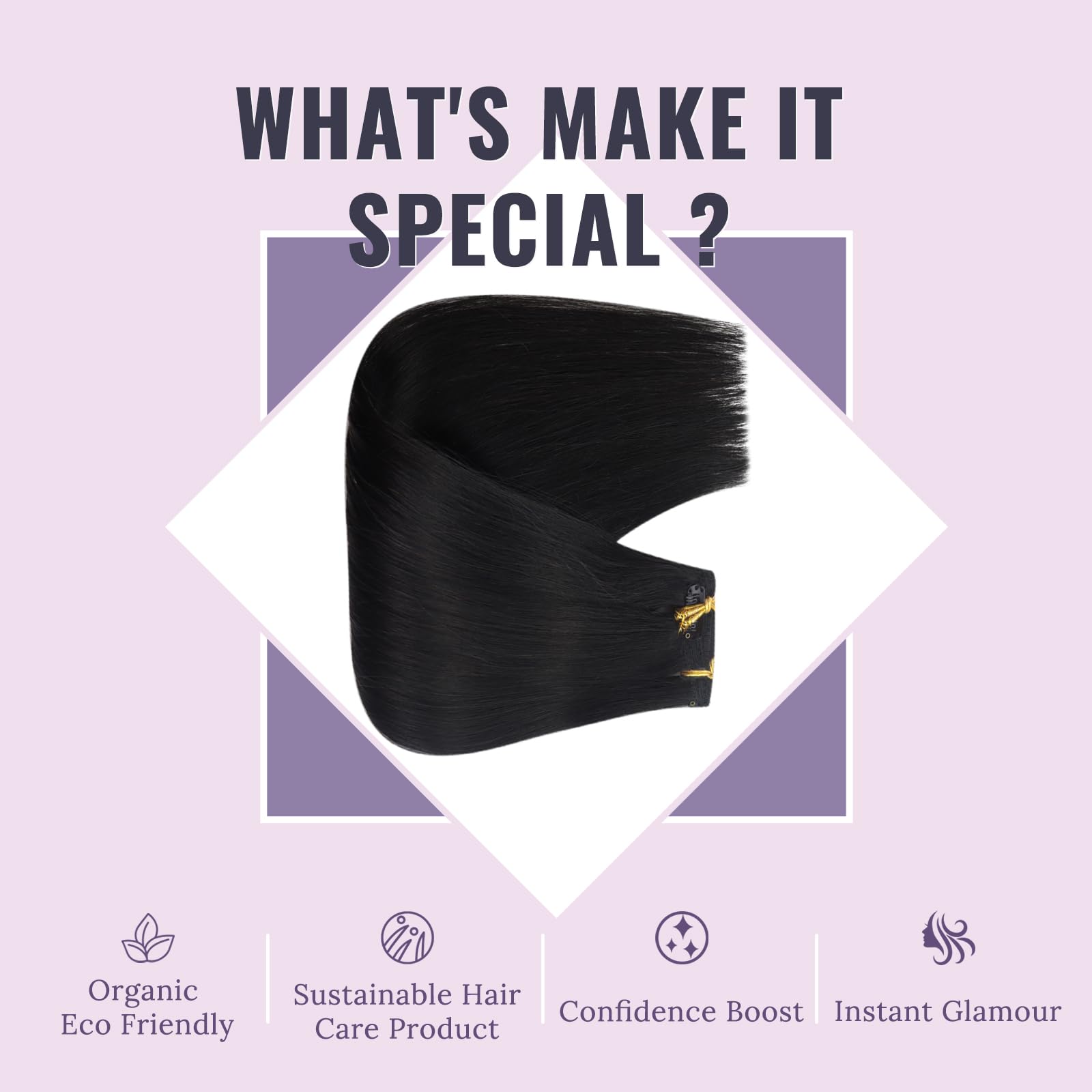 Fshine Lisci Capelli Clip Estensioni Dei Capelli Umani Reale Capelli Veri 22 Pollici Extension Lisce 150G Lisci Capelli Nero Naturale Extension Veri 7 Pezzi Full Head Double Weft Extension Clip 1B