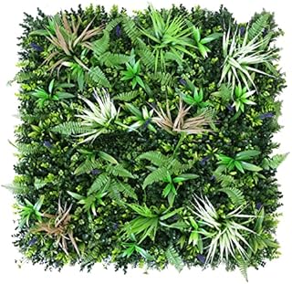 True Products Premium Artificial Green Living Wall Grassy Fern Hedge Plant Panel Indoor or Outdoor UV Stable 100 x 100cm