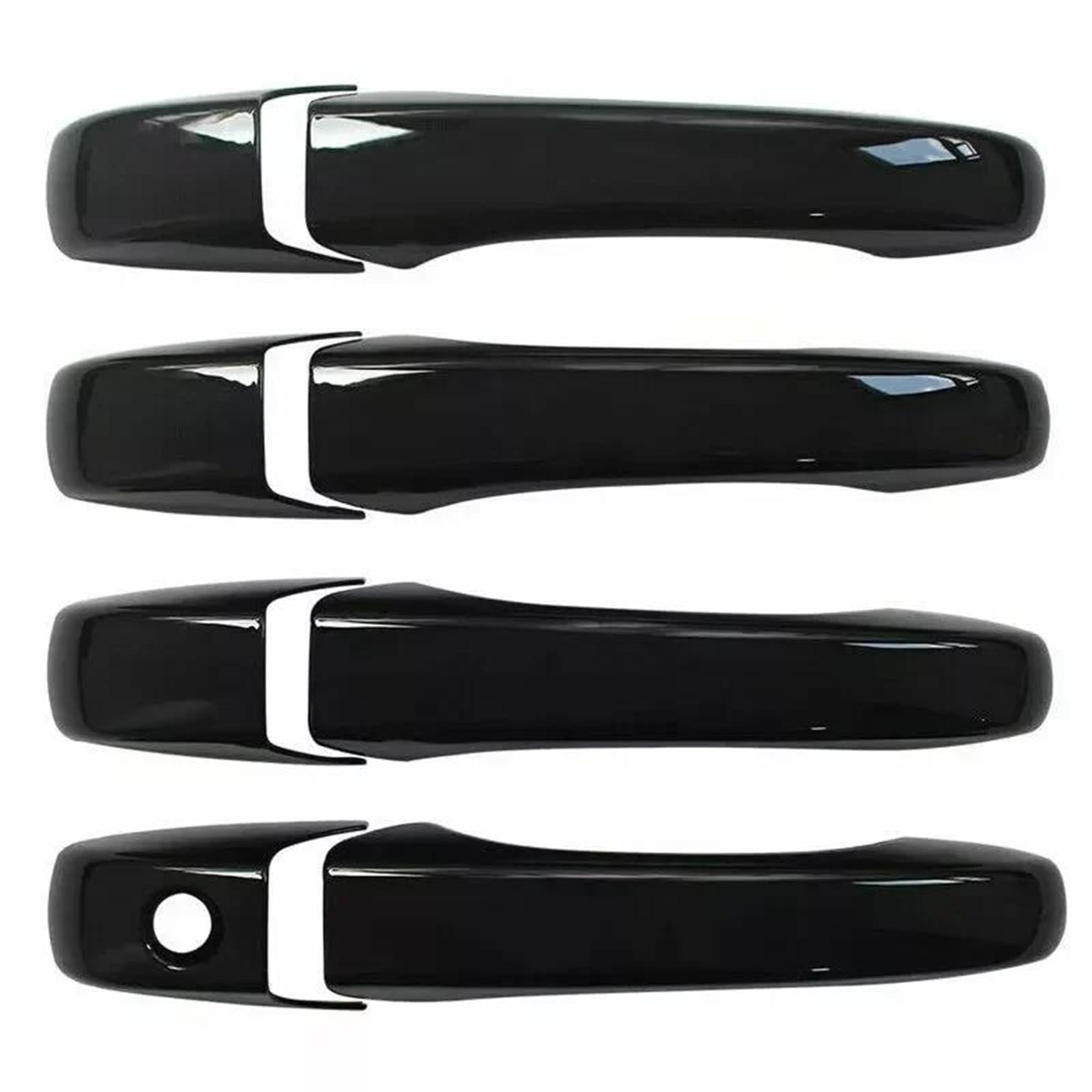HETEVSCCK for Jeep for Grand Cherokee 2011-2021 Exterior Smart Door Handle Protective Frame Cover Trim with Smartkey ABS 1 Set(Black Normal)