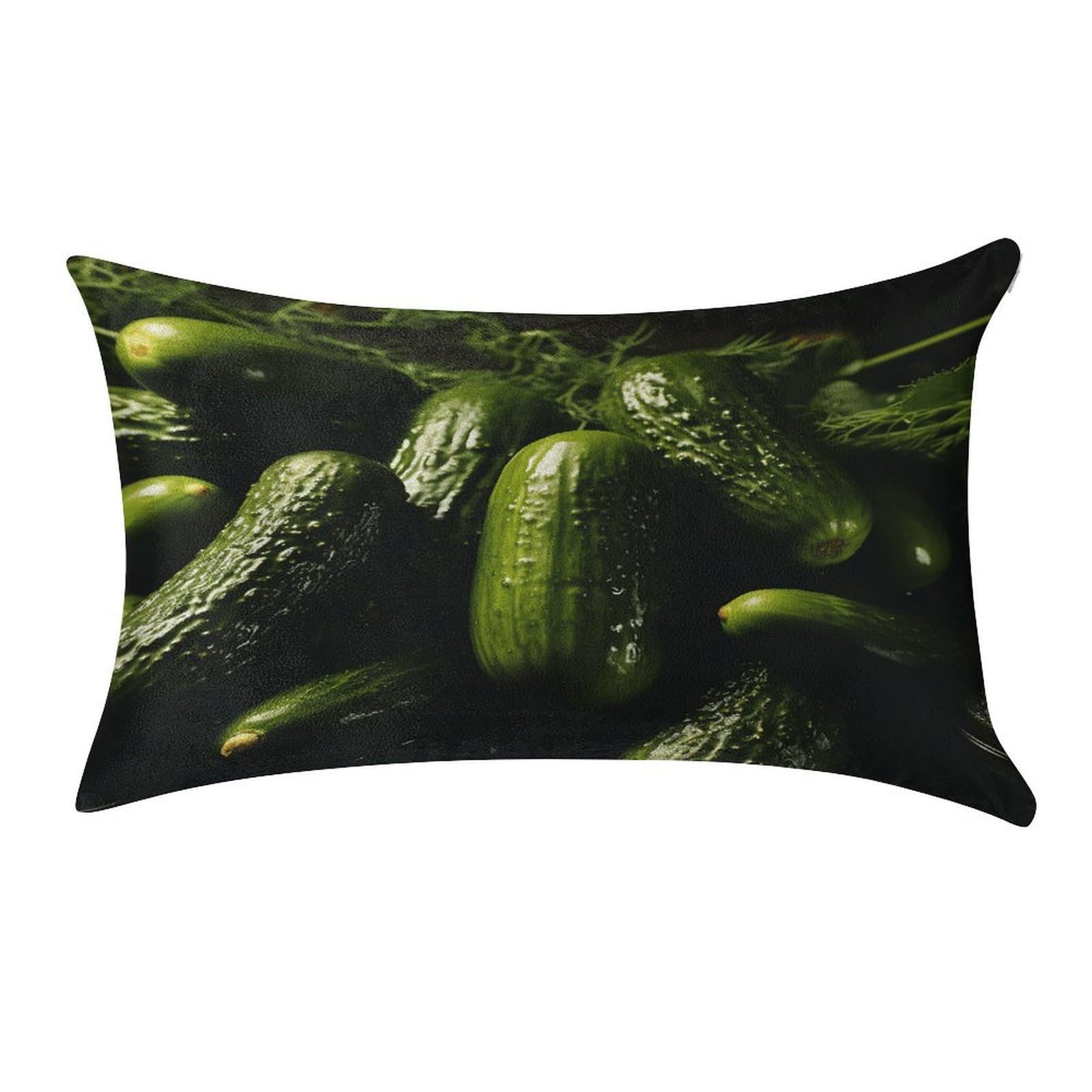 VstaDank Pickle Throw Pillow Cover 12"×20" Ultra Soft Pillowcase Cozy Lumbar Pillow Shell Gold Velvet Exquisite Decorative Cushion Sham Protector for Couch Sofa Bedroom