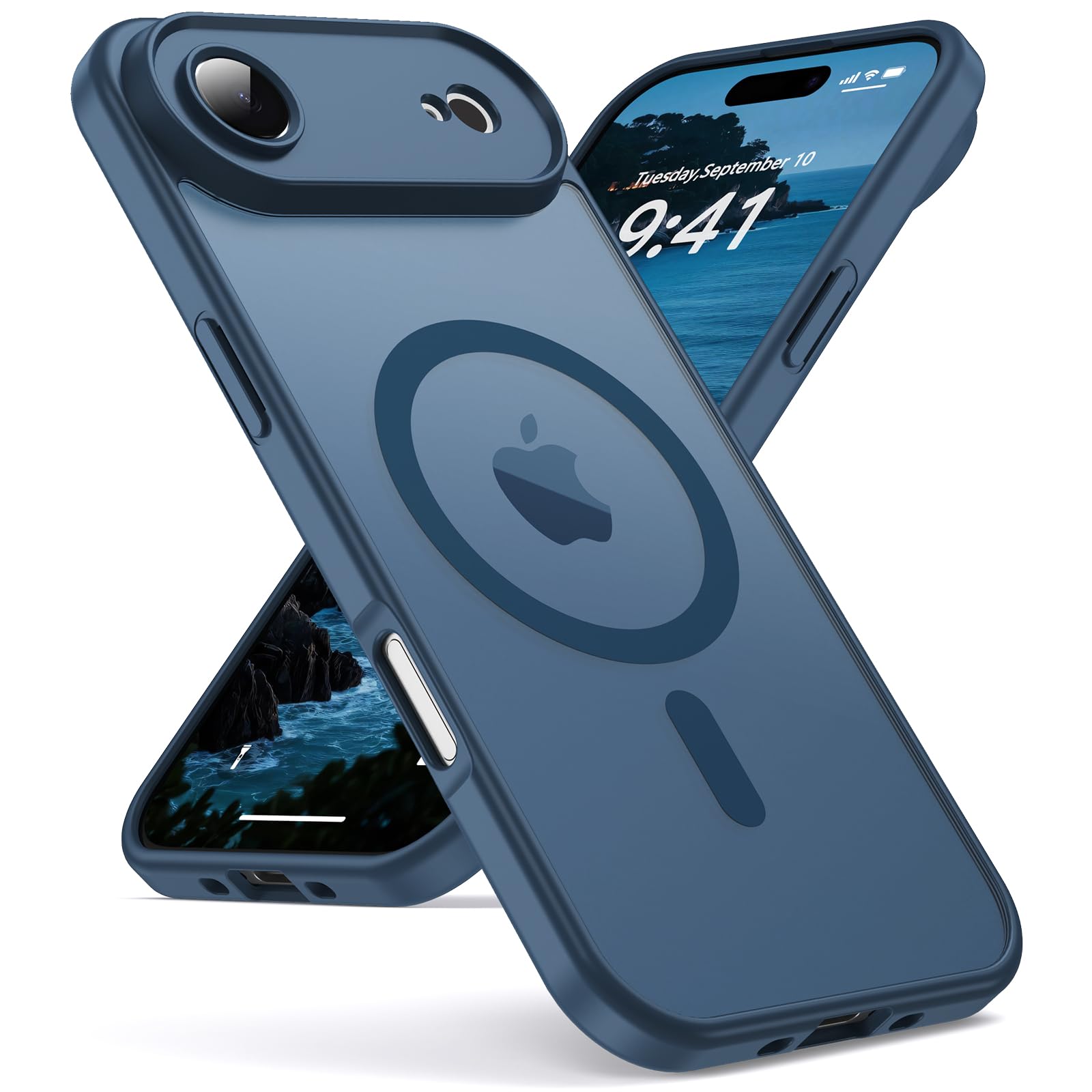 for iPhone 17 Air case, MagSafe Compatible, Camera Protection, Magnetic Translucent Matte Film case, Military Grade (Royal Blue)