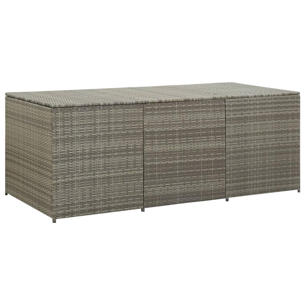 Helloshop26 Baule Box - Mobile da giardino in resina intrecciata 180 x 90 x 75 cm, colore: Grigio 02_0013119