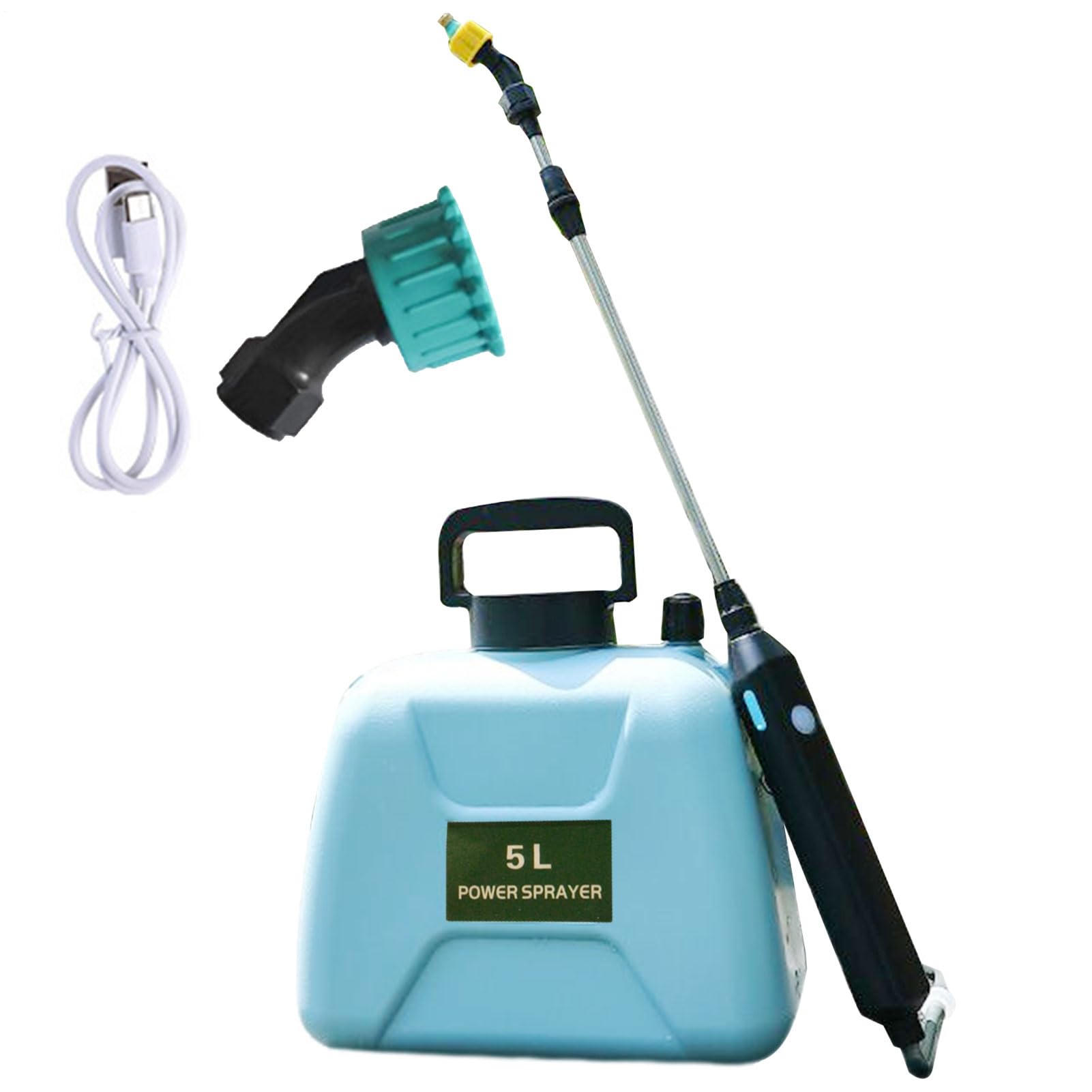 Spruzzatore alimentato a batteria 1/2 pezzi-spruzzatore per prato da | giardino 5L, spruzzatore d'acqua sul retro | Spruzzatore liquido da giardino con bacchetta telescopica, spruzzatore a pompa