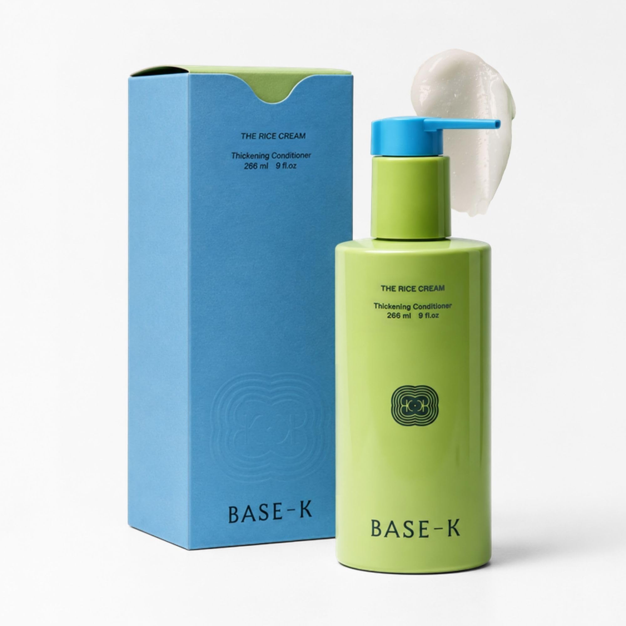 BASE-K The Rice Cream: Thickening Conditioner, Biotin Peptide Formula to Smooth, Detangle, and Enhance Shine, Vegan, Cruelty Free, Paraben Free, Sulfate Free, Silicone Free, 266ml, 9fl oz