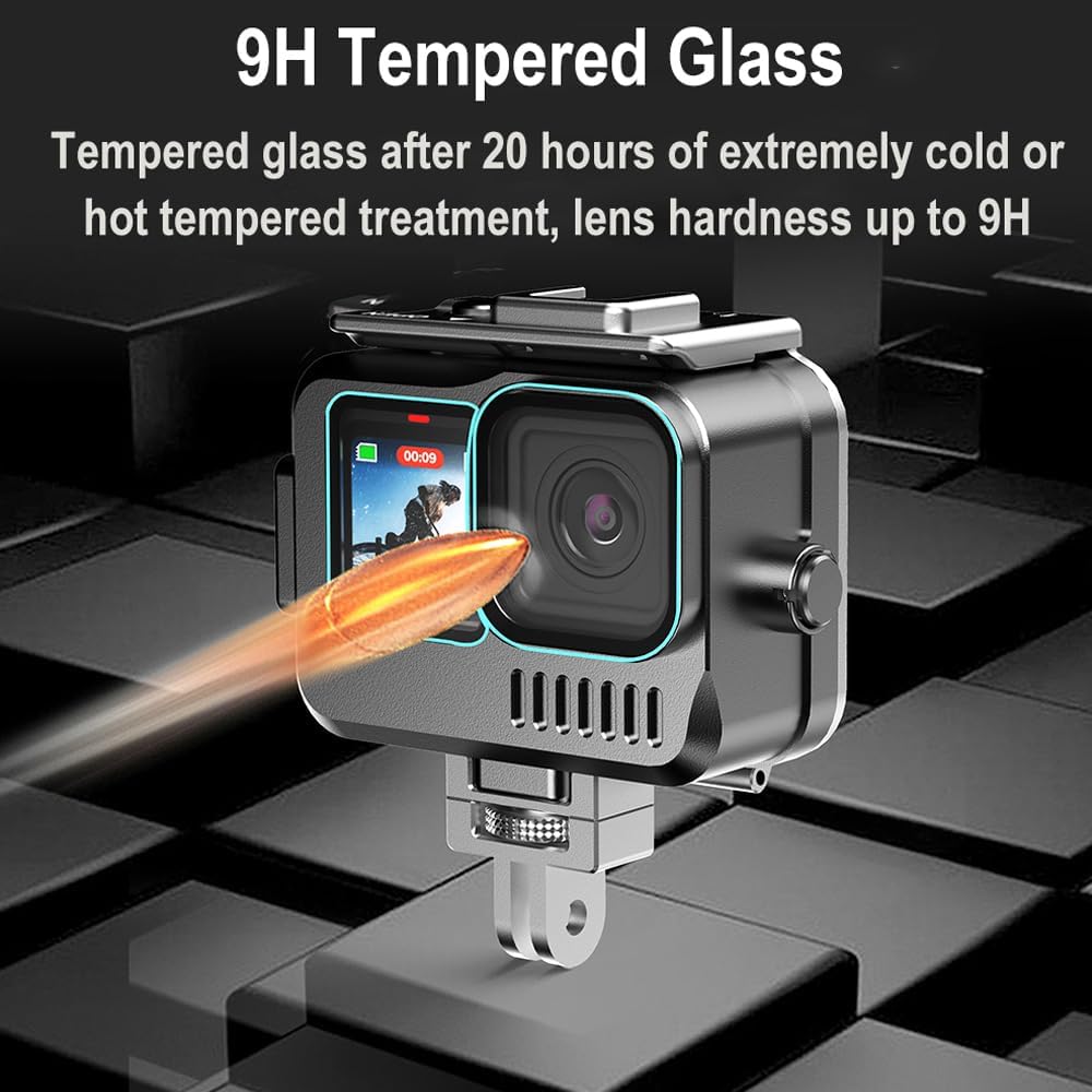 Aluminum Alloy Waterproof Case for GoPro Hero13/Hero12/Hero11/Hero10/Hero9 Black,40M/131FT Underwater Diving Housing Protective Shell for Hero13/12/11/10/9 Black Camera Accessories - Image 6