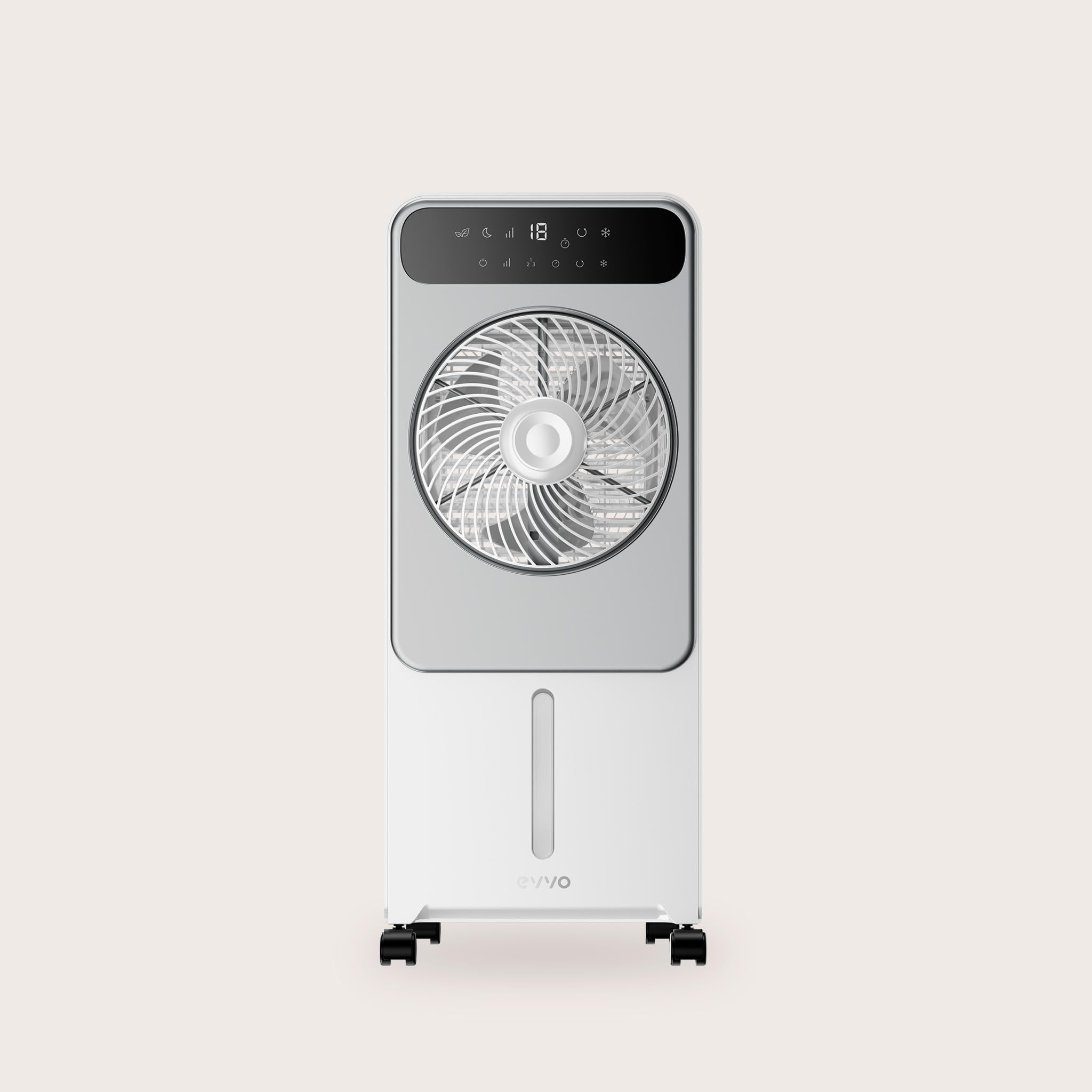 EVVO AC950 Raffreddatore d'aria portatile aria fredda senza installazione 12 velocità, funzione fredda con acqua e ghiaccio, pannello LED, telecomando, ventilatore a torre silenzioso