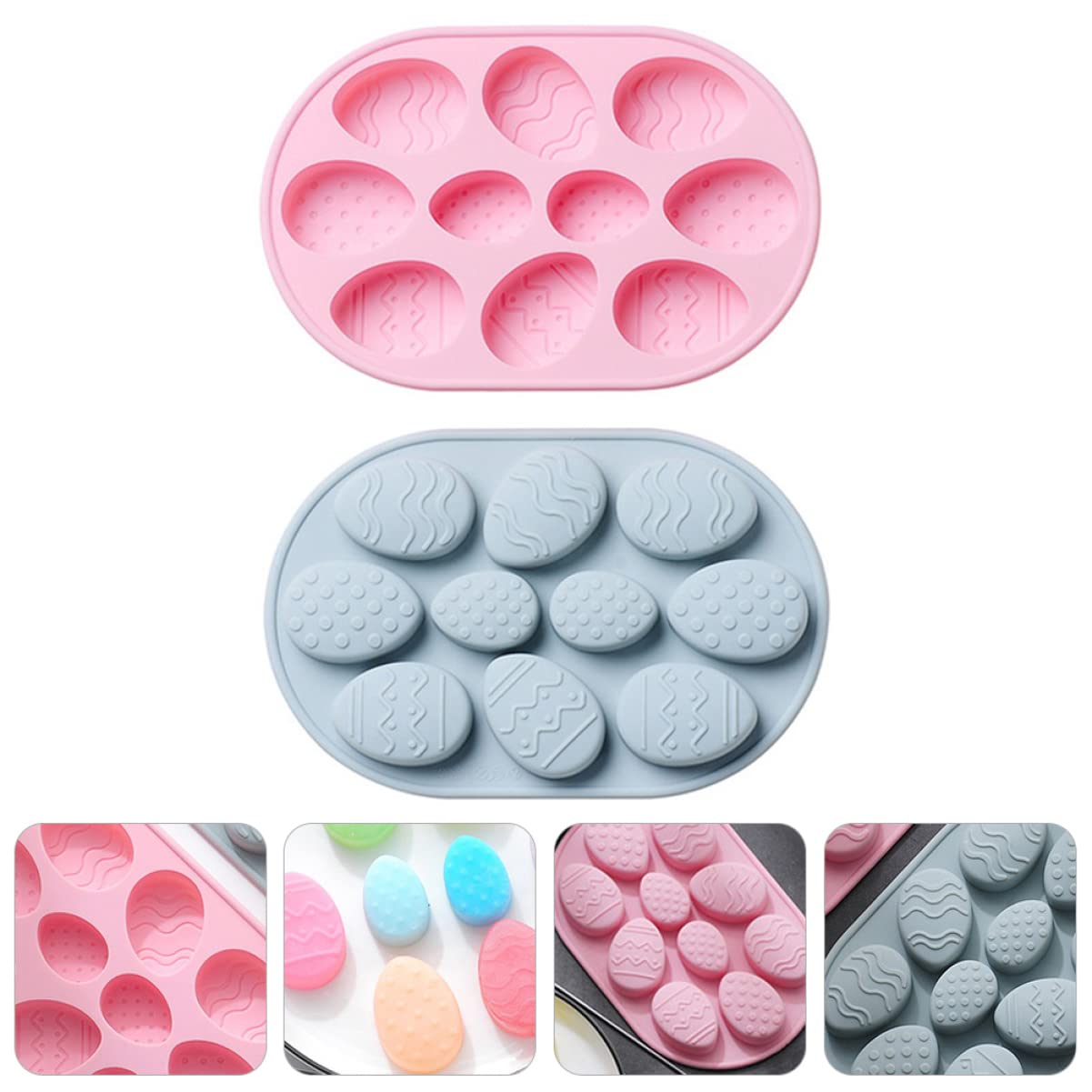 Amosfun Lot De 3 Moules À Gâteaux En Silicone Pour La Cuisson Lot De 10 En Forme De Pâques Biscuits Numériques Non Nettoyants Outil Décoratif Pour Gâteaux De Pâques 2 Pièces X 3