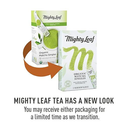 Miniatura 3 de Mighty Leaf Té Matcha en polvo de té verde orgánico - Matcha japonesa 100 sin azúcar 12 paquetes de una sola porción