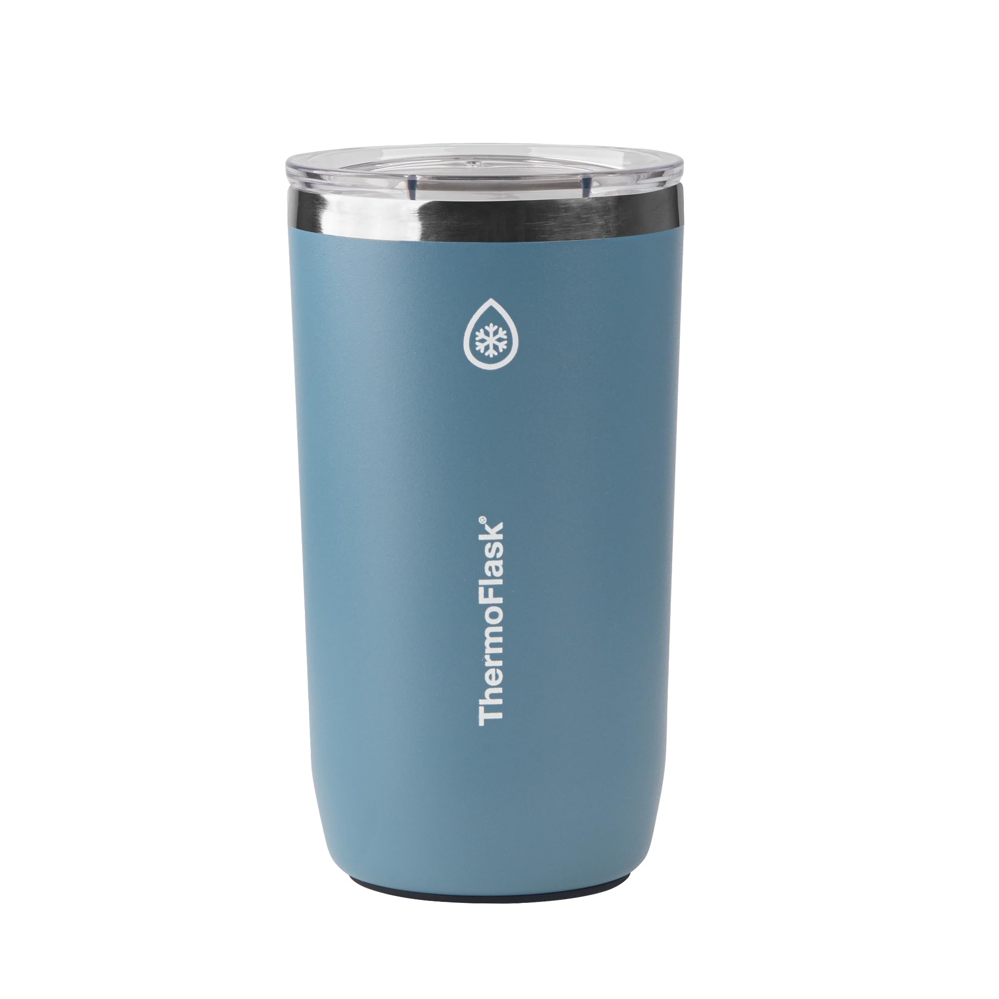 Thermoflask Premium Quality Drinkware Insulated Beer Tumbler Mug with Leak Proof Push Sip Lid, 16 Ounce, Dusty Blue