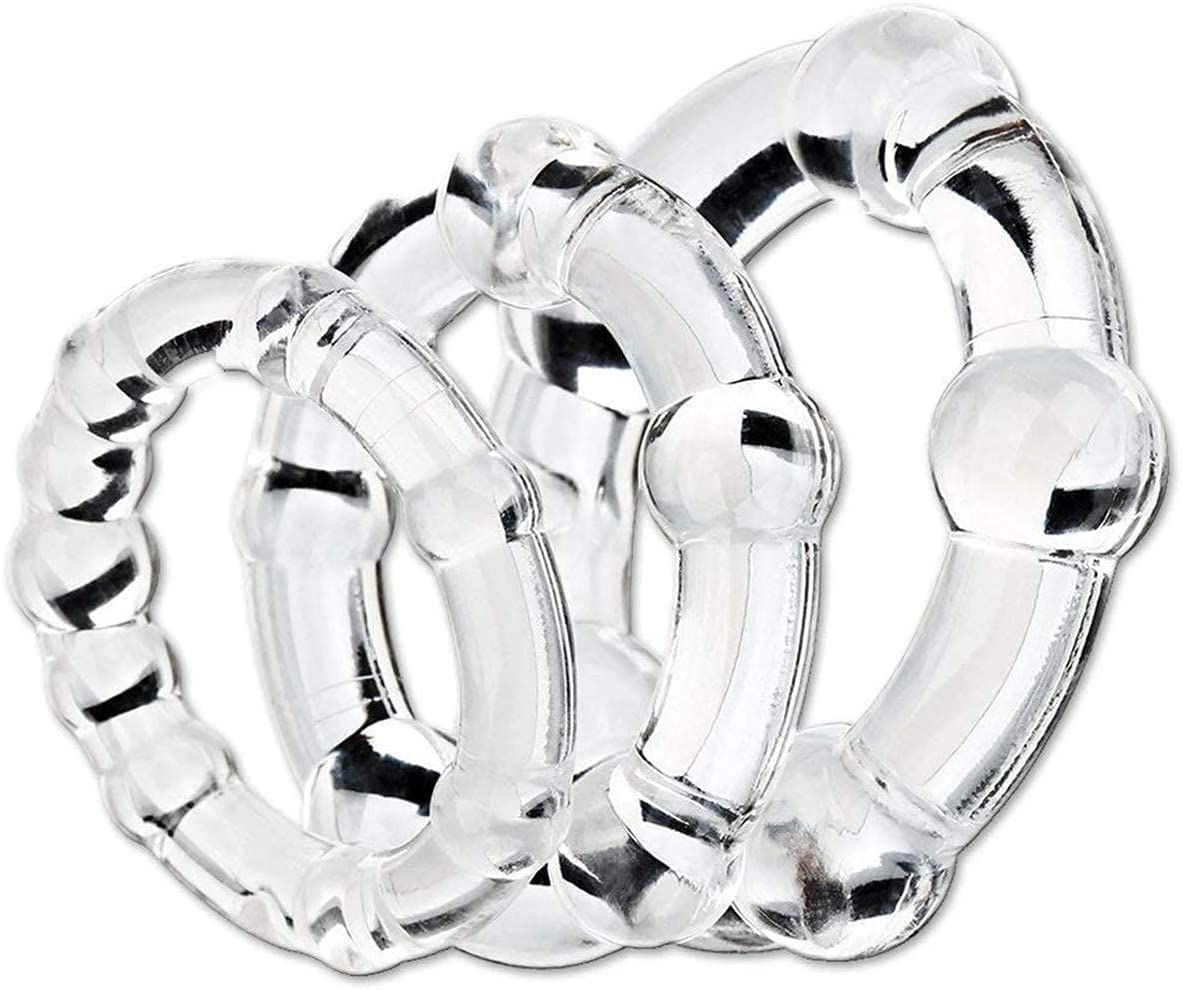 Cook Rings 3Pcs Soft Silicone Penis Rings Adult Sex Toys Games Cock Ring for Mens Sexual Wellness Erection