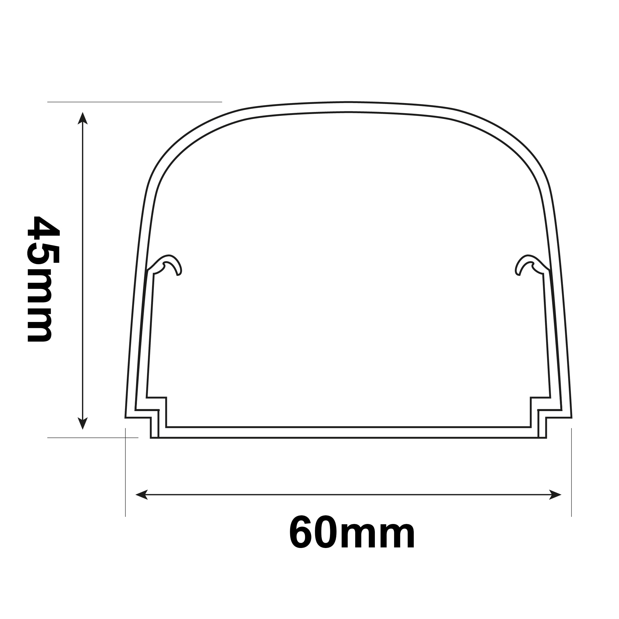 3S SuperSamaStore PVC-Kanal 60x45 Mm Stoßfest Mit Vollabdeckung – Kanal Für Mono-Split-Klimaanlagen, Weiß RAL 9001, 2 Meter – 12 Stück