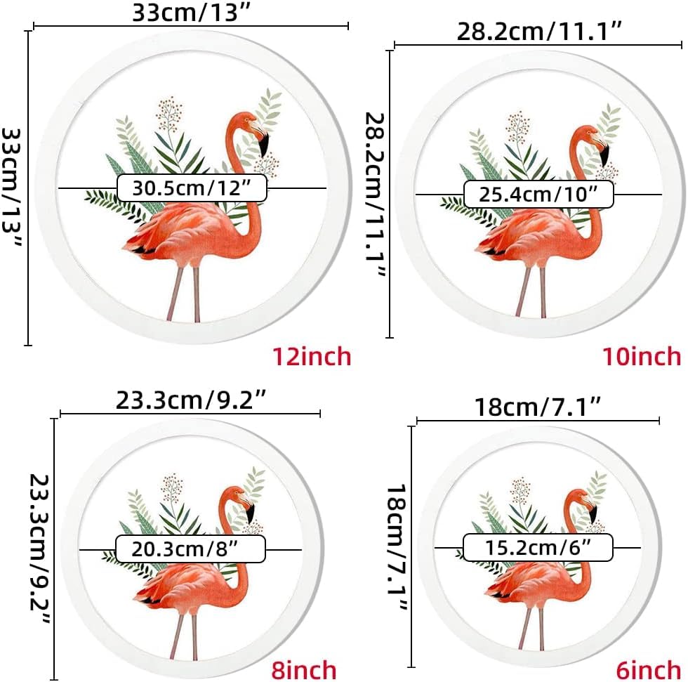 Cadre photo rond bois blanc 12 pouces de décoration murale modulable