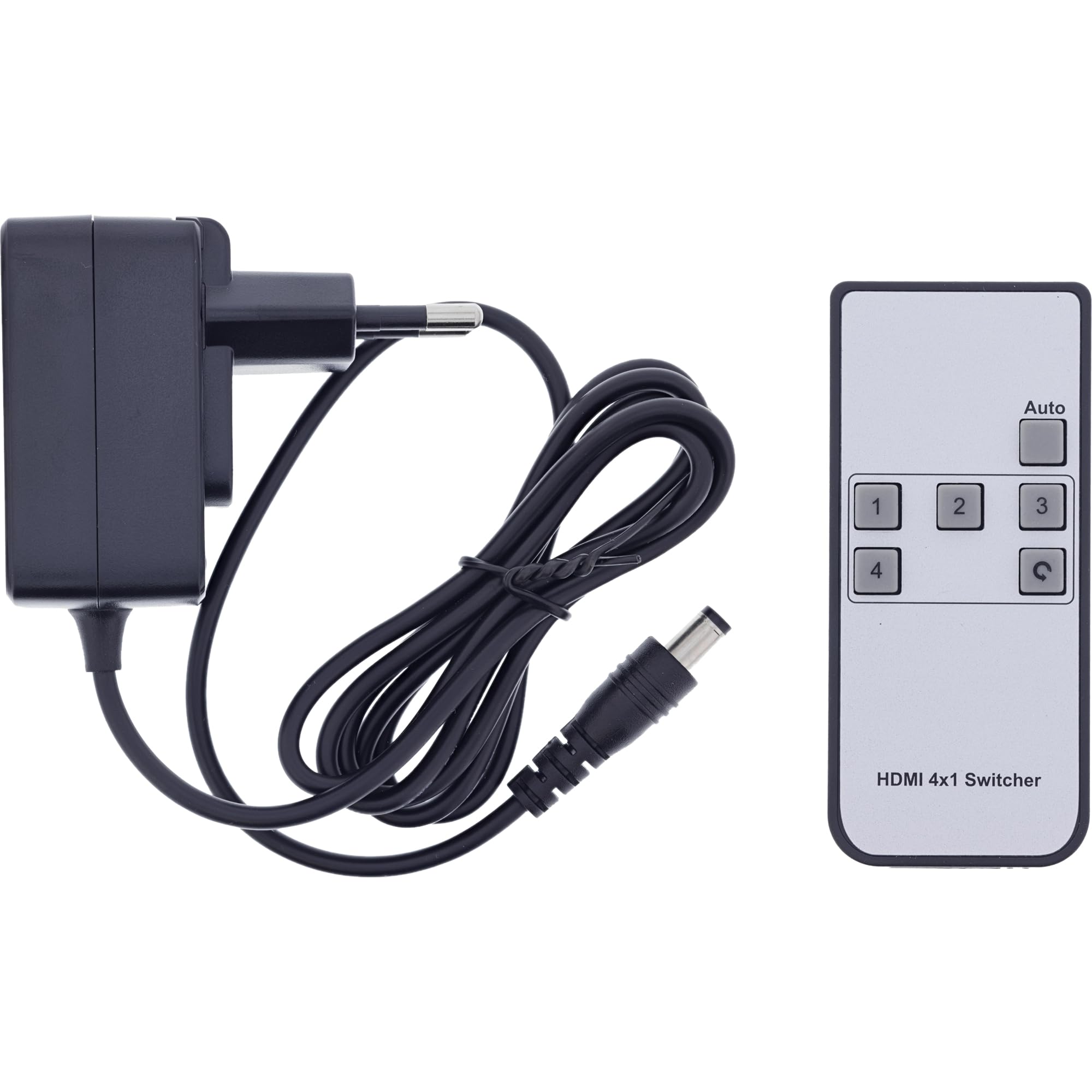 Inline Conmutador HDMI de 4 Puertos con USB-C, HDMI 2.1, 8 K @ 60 Hz, EDID, HDR10+, Dolby Vision, conmutación automática, Mando a Distancia por Infrarrojos, DisplayPort 1.4, 57885B