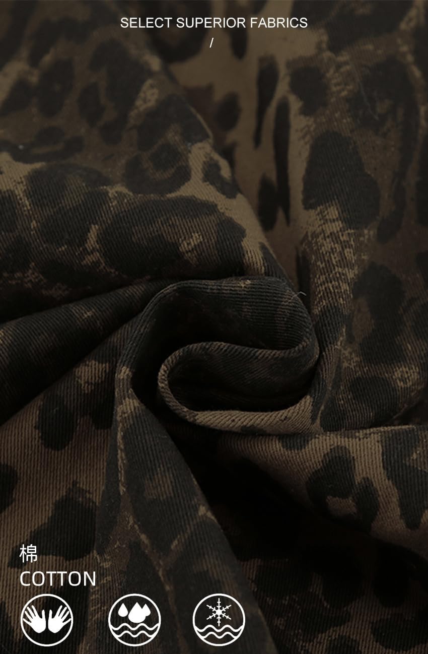 utcoco Womens Fashion Leopard Print Casual Jackets Button Down Shacket Outerwear Fall Outfits for Women 2025 - Image 7