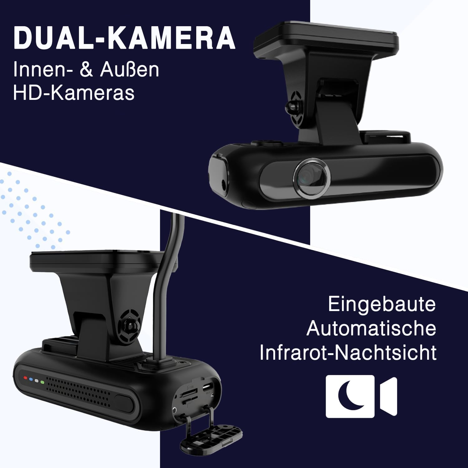 GPSLive 4G Dual-Dashcam mit GPS-Tracker und OBD-II-Stromversorgung, 2 HD-Kameras für Straße & Innenraum, Live-GPS-Ortung, Cloud-Speicher, Plug-&-Play