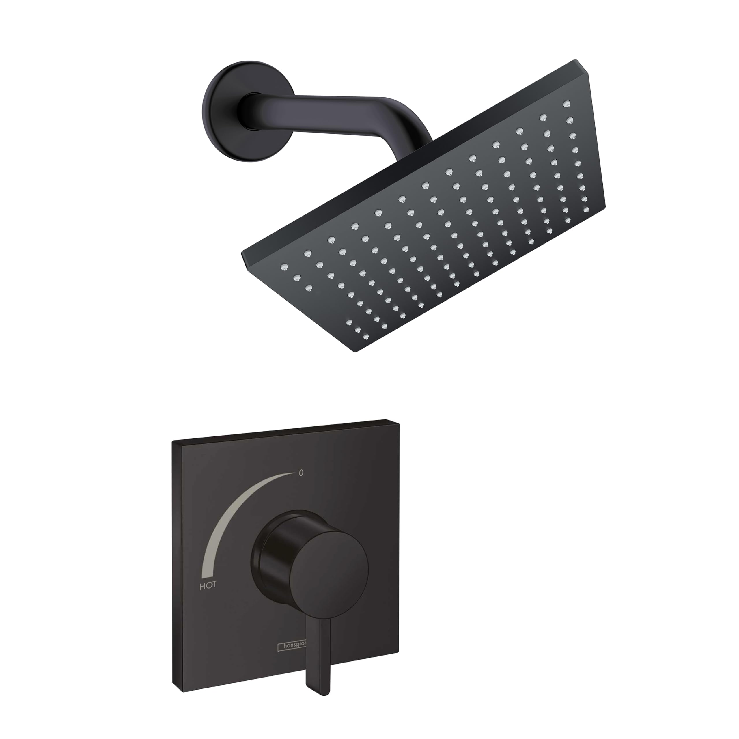 Vernis Square Pressure Balance 2.5 GPM Shower Set in Matte Black Rough Sold Separately, 04958670