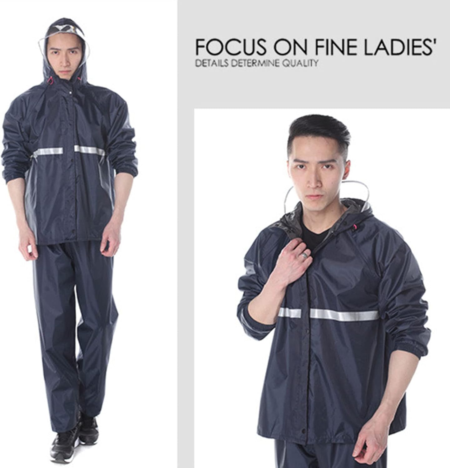 Lightweight Hooded Jacket and Pants, Rain Suit for Men Women Protective Rain Coat