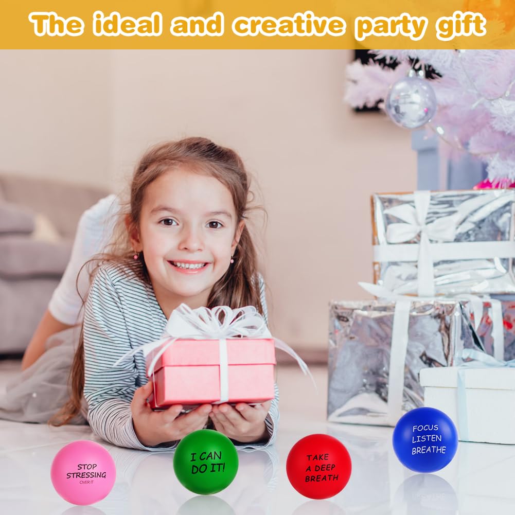 Ainiv 4Pz Motivacional Pelota Antiestrés Stress Ball Fidget Toys, Squishy Pack Pelota Antiestres Adultos Mano, Bolas de Estrés, Pelotas de Espuma, Juguetes Antiestres Niños Adultos, Bola Antiestres — view 7