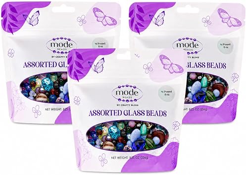 Assorted Glass Beads for Jewelry Making, DIY Lamp Work, Arts and Crafts, and Decorative Hobby Artistry, Colorful Crystal Assortment Bulk Mix, 4-18mm, Half Pound 3