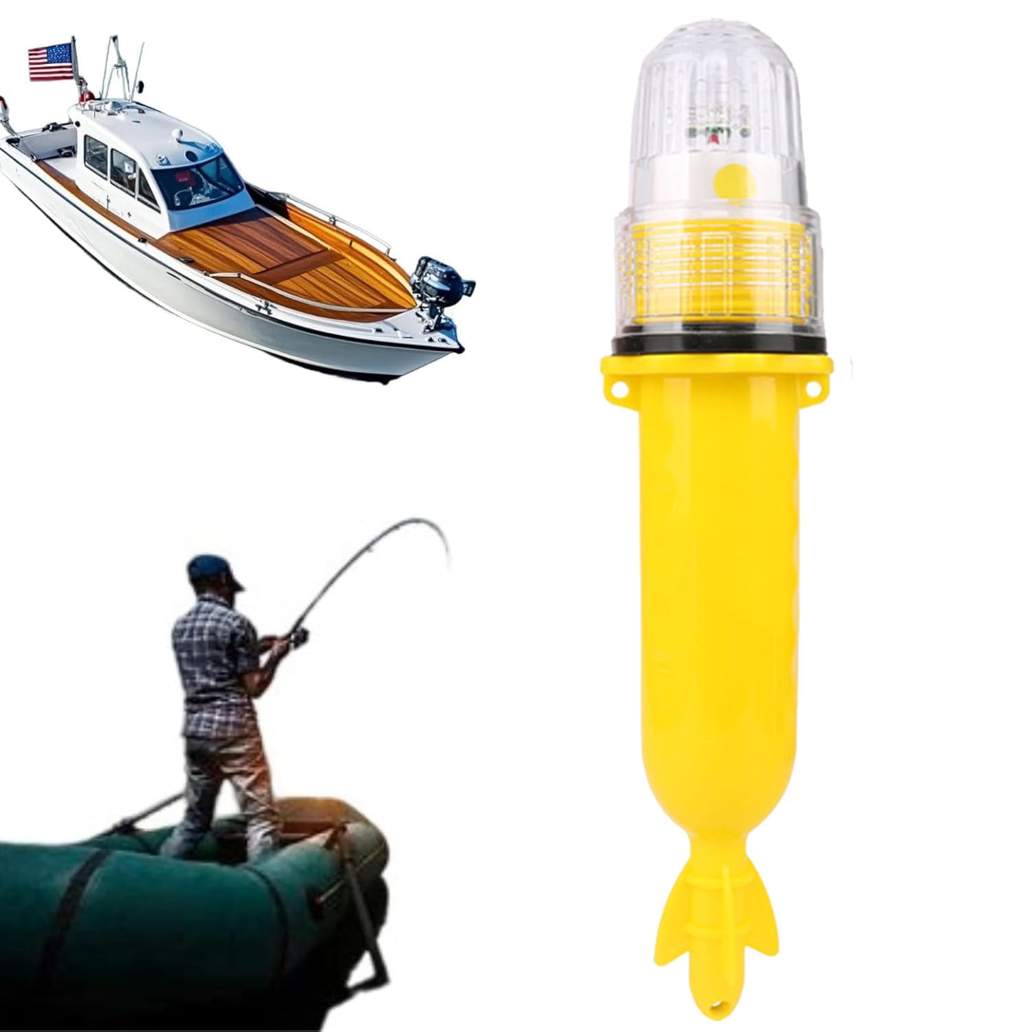 Boat Flares,Visual Distress Signals for Boating,Boat Flares Coast Guard Approved Marine,Intelligent Light Waterproof Emergency Flares for Fishing Nets,Buoys (Yellow,1PC)