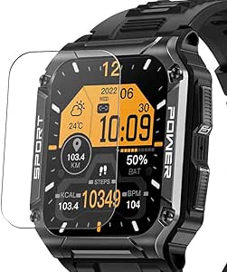 Puccy 3 Pack Tempered Glass Screen Protector For Garmin Vivomove Trend - 9H Hardness Anti-Scratch