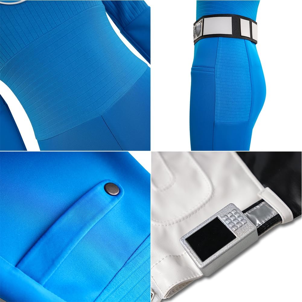 Invisible Woman Cosplay Costume, Susan Storm Hero Luxury Uniform Jumpsuit for Halloween Party