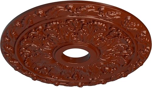 Vista 193 de Ekena Millwork CM19SP Medallón de techo de hojas de resorte, 19 7/8 "OD x 3 5/8" ID x 1 1/4 "P, imprimado en fábrica Imprimación de fábrica.