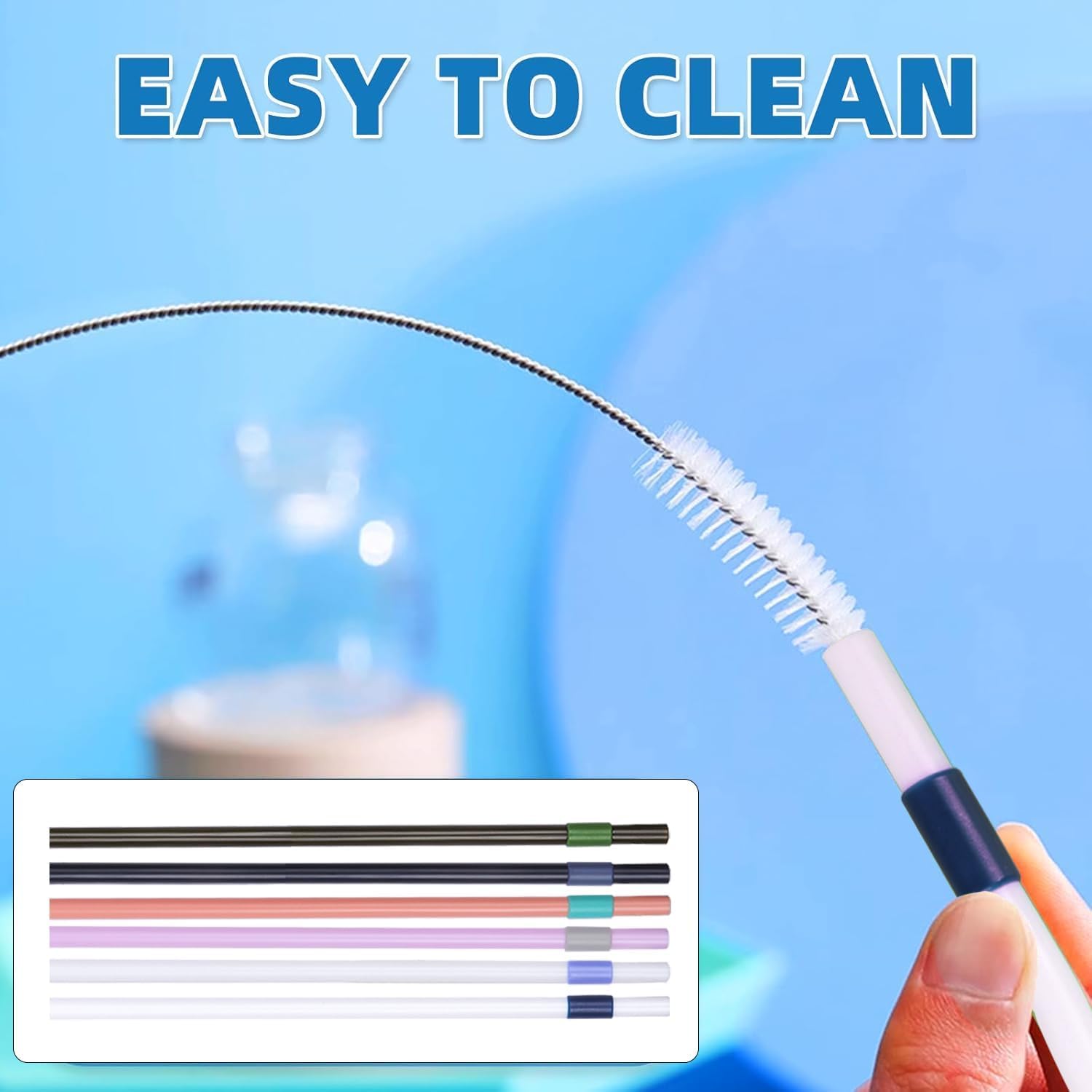 Replacement Straws for Owala 40 oz Tumbler - Include 6 Pack Straws and 1 Pack Cleaning Brush (COLOFUL)