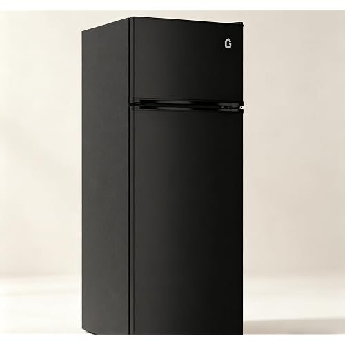 Compact Refrigerator with Freezer, 7.5 Cu ft 2-Door Mini Fridge, 7-Level Adjustable Temperature, LED Light, Small Refrigerator for Dorm Office Kitchen Food & Beverage Storage