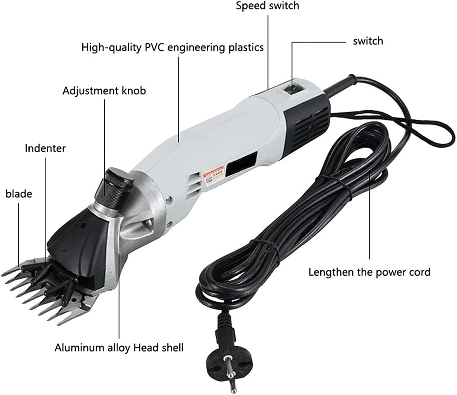 900W Horse Clippers 6 Gears Speed Electric Sheep Shears Machine Clipper Farm Shears Cutter Wool