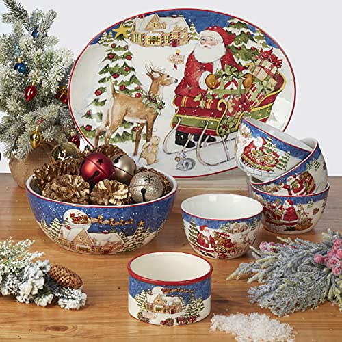 Certified International Santa's Workshop 5.25" Soup/Cereal Bowls, Set Of 4 #TOP5