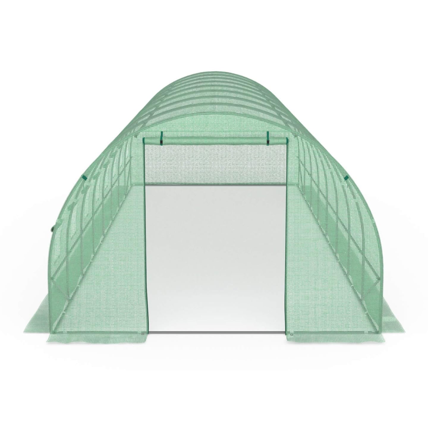 Probache - Bâche de Rechange pour Serre de Jardin Tunnel 24m² 8 x 3 x 2 m Anti-UV avec Porte et fenêtres des Andes Verte