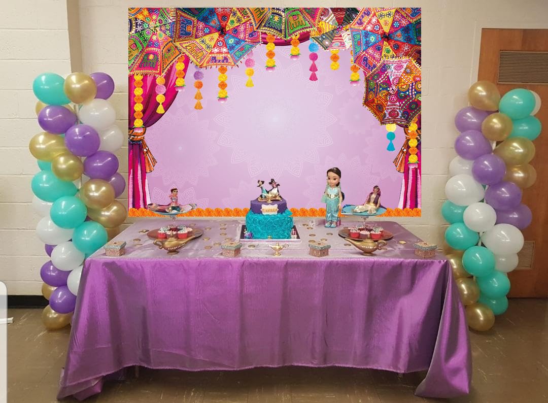 RUYI Indischer Fotohintergrund 2,3x1,8 M – Diwali/Deepavali Festival, Boho-Vorhang Mit Ringelblumen Für Party-Deko