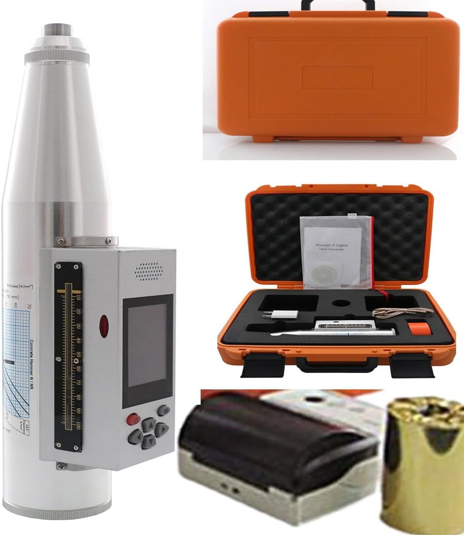 Digital Concrete Rebound Hammer Integrated Voice Rebound Concrete Hammer Test with USB Communication Measuring Ranges 10 to 60MPa Rebound Hammer Impact Energy 2.207J USB Communication Port