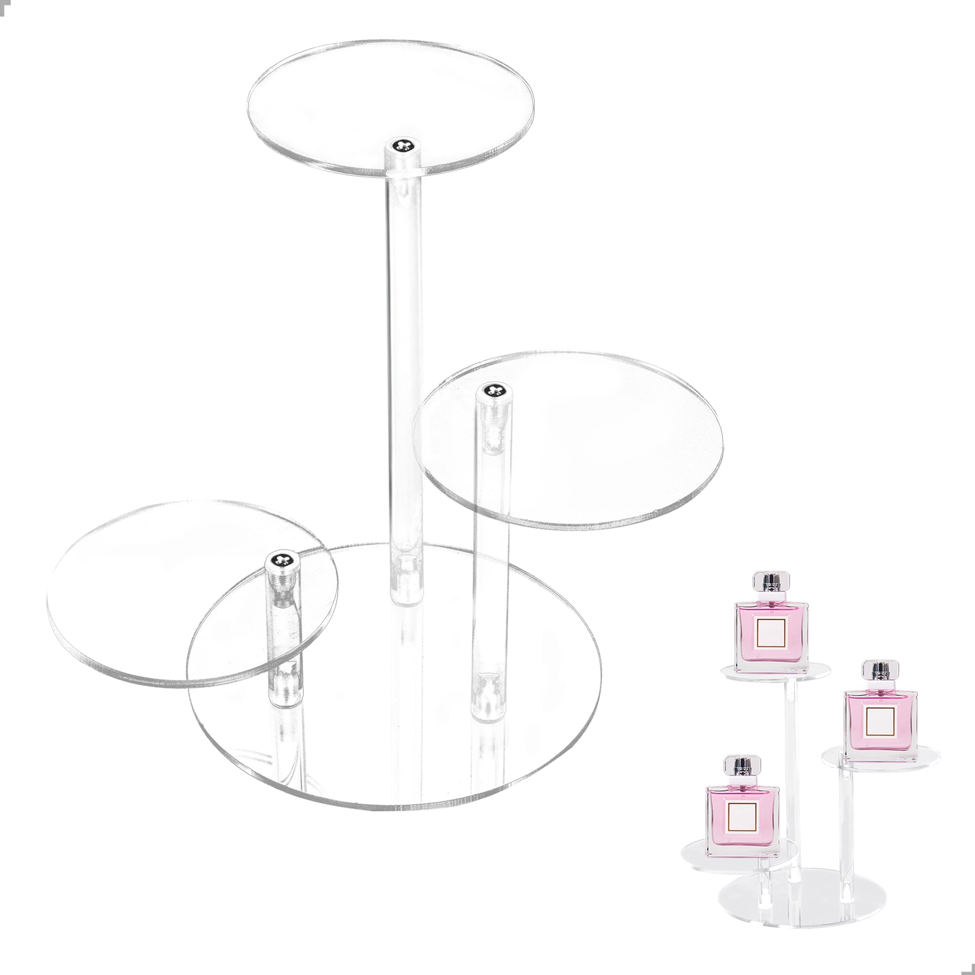 Room Perfume Holder, Perfume Holder, Transparent Acrylic Perfume Organizer with Three Stands for Organizing and Decorating Perfumes Display, Perfumes Organizer to Display on the Desk