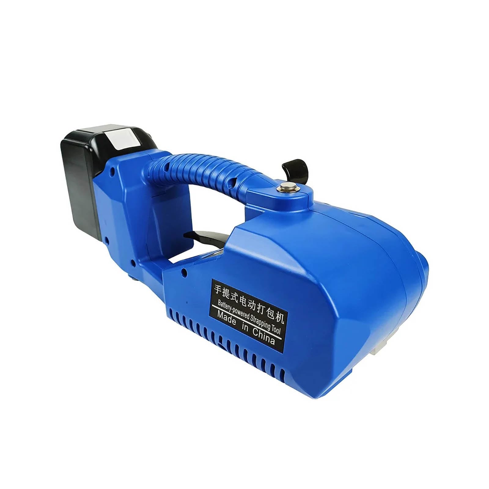 Máquina flejadora eléctrica automática, máquina flejadora de embalaje de 5000 mah, Para ancho: 9 mm a 16 mm Espesor: 0,5-1,2 mm Correas de Pet PP, fuerza de tensión máxima: 60-2500 N,Blue