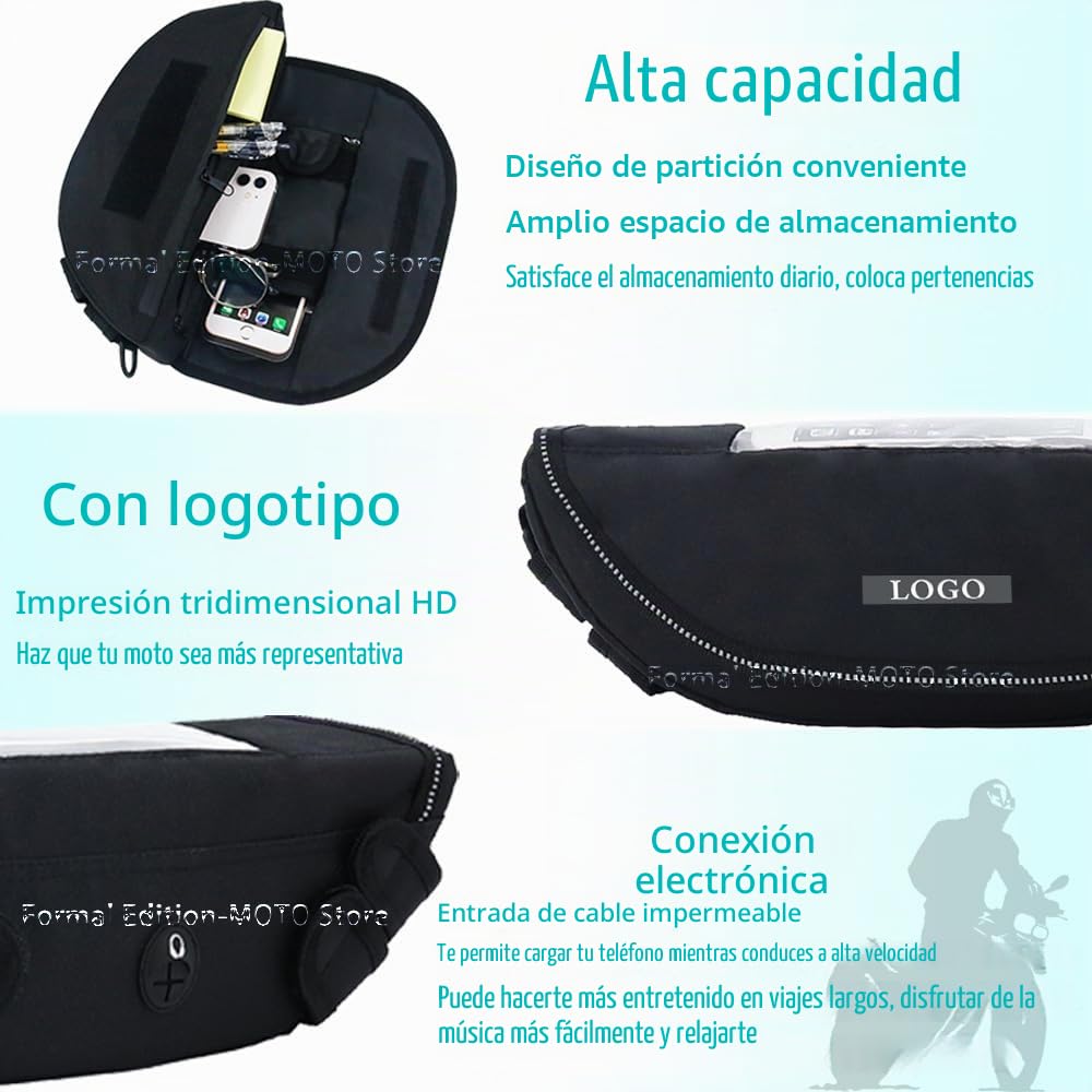 Bolsa de manillar para F850GS F750GS Bolsa de navegación para manillar de moto, bolsa de teléfono impermeable portátil (F750GS)