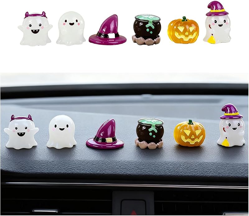 Enfeites de Halloween para Painel do Carro SWPHRT com Figuras Luminosas – Conjunto com 6 unidades