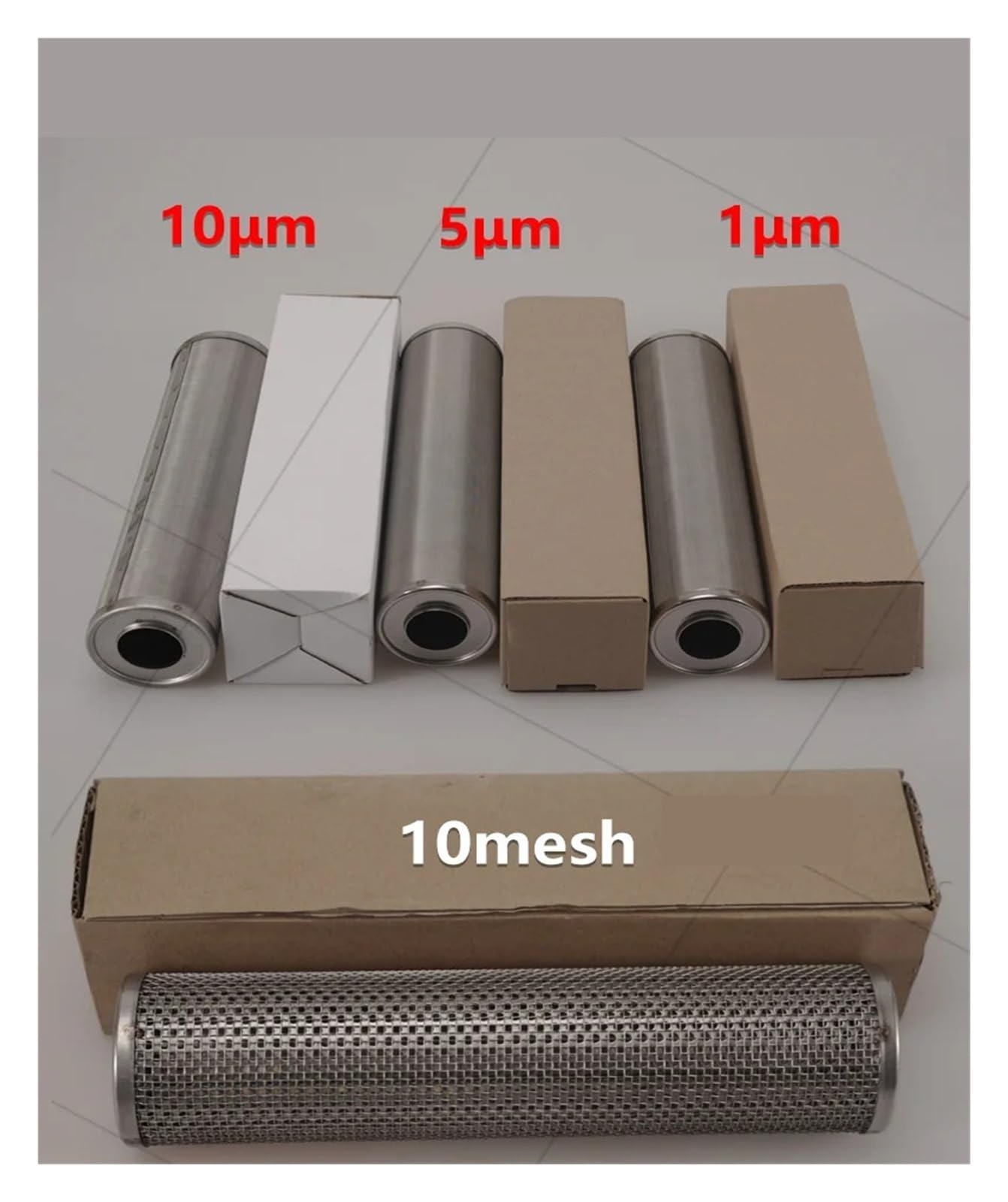 10 * 2.5inch 316Stainless Steel 1um Elemento Filtrante Filtro De Agua Cartucho De Acero Inoxidable Cor Reutilizado(316L-10inch-150um)