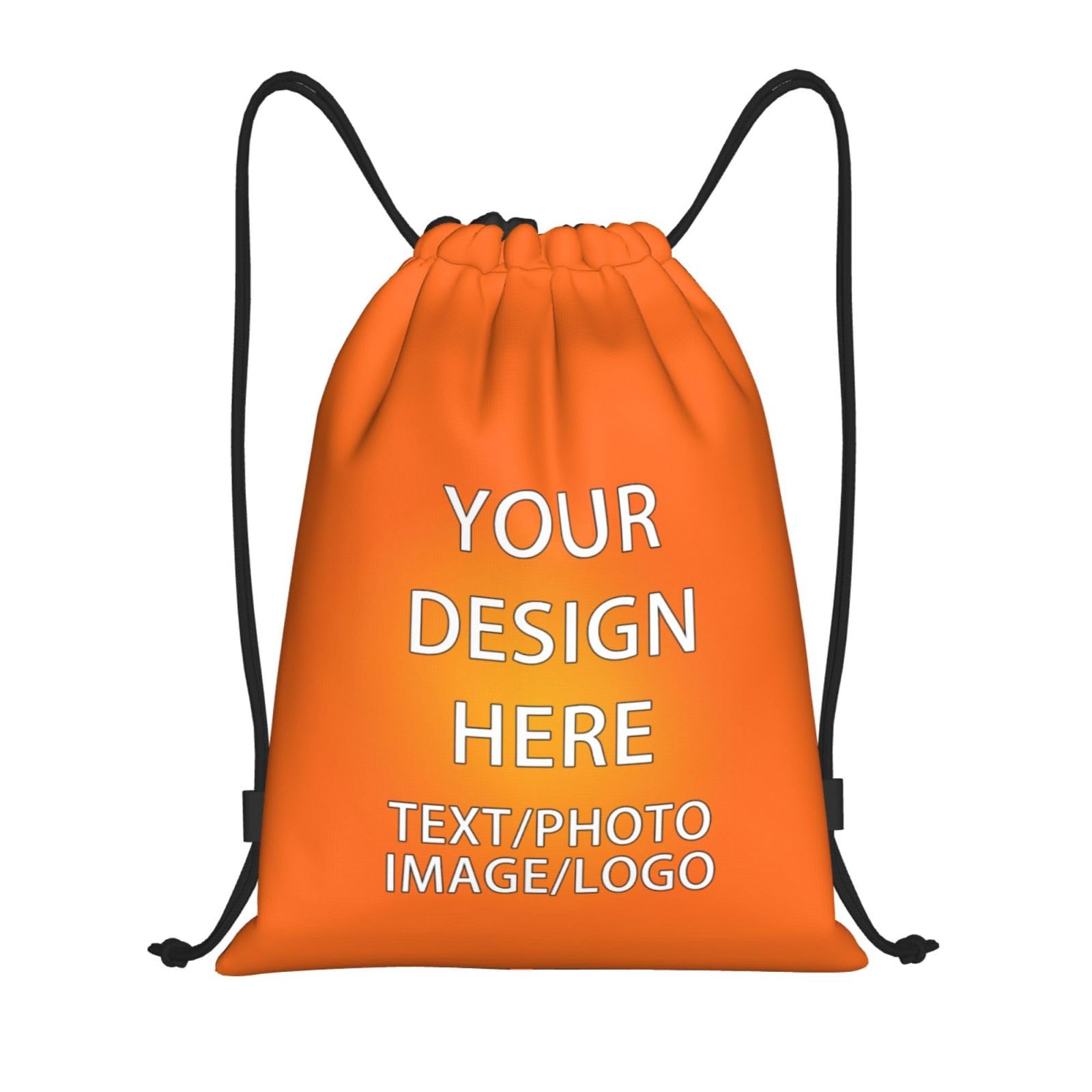 ROHBVMN UHBVN Personalised Backpack, custom Drawstring Bag, Sports Bags for Men and Women, Swimming Bag Waterproof, Cinch-bag Add Your Text/Logo, Perfect for Sports