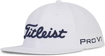 Titleist Tour Elite Flat Bill Golf Hat, White/Navy