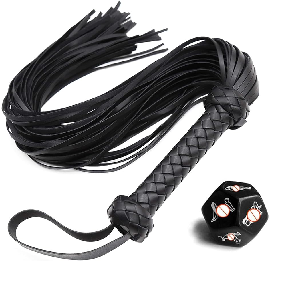 Frusta in Pelle Frusta Nappa Frusta da Equitazione con Impugnatura Antiscivolo Frusta in Pelle, utilizzata per spettacoli teatrali (Nero)