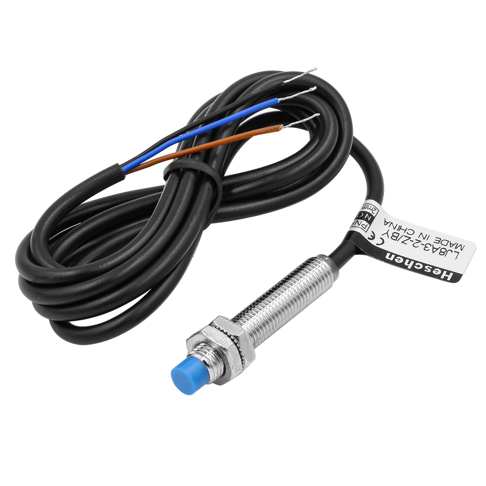Heschen M8 Inductive Proximity Sensor Switch Non-Shield Type LJ8A3-2-Z/BY Detector 2mm 10-30VDC 200mA (PNP NO, 3 Wire)
