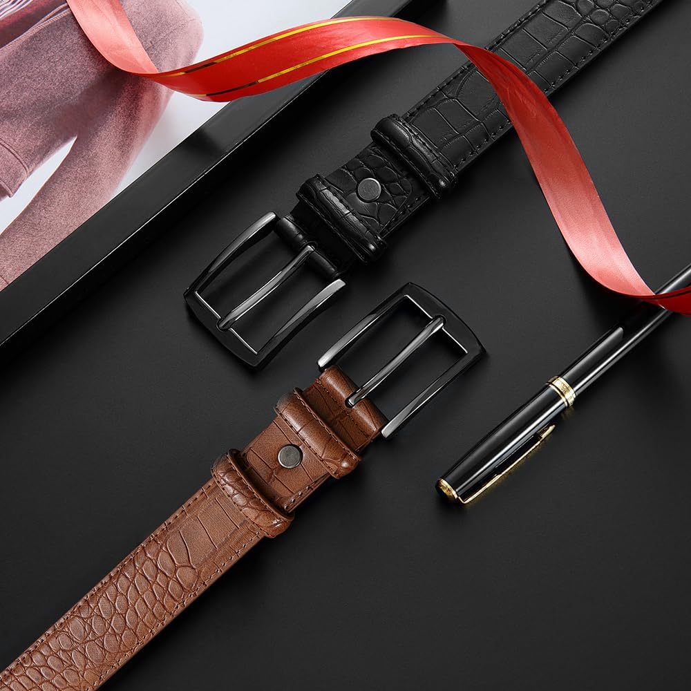 Leather Belt for Men Mens Dress Belt 1 3/8" Casual Work Jeans Golf with Gift Box - Image 4